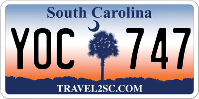 SC license plate YOC747