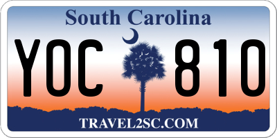 SC license plate YOC810