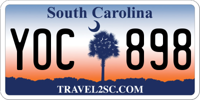 SC license plate YOC898