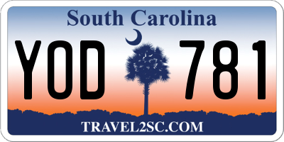 SC license plate YOD781