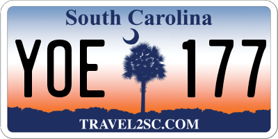 SC license plate YOE177