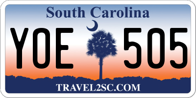 SC license plate YOE505