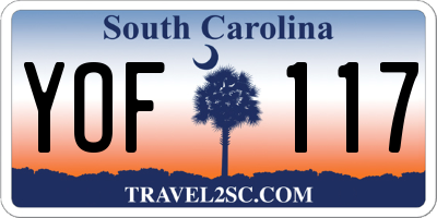 SC license plate YOF117