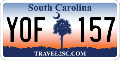 SC license plate YOF157