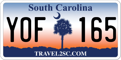 SC license plate YOF165
