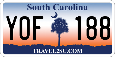 SC license plate YOF188