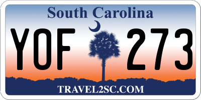 SC license plate YOF273