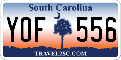 SC license plate YOF556