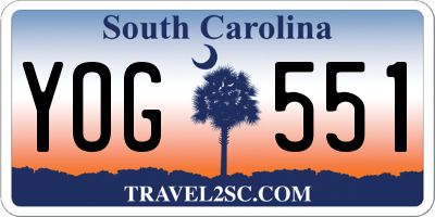 SC license plate YOG551