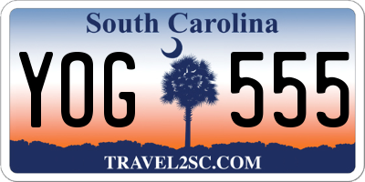 SC license plate YOG555