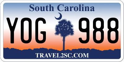 SC license plate YOG988