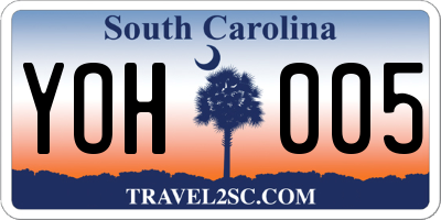 SC license plate YOH005