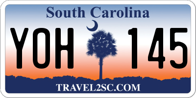 SC license plate YOH145