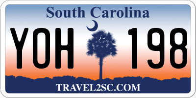 SC license plate YOH198