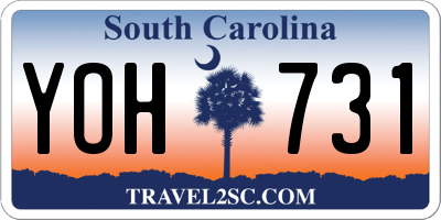 SC license plate YOH731