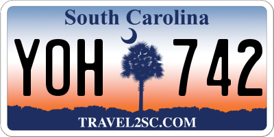 SC license plate YOH742