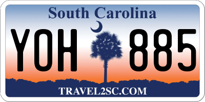 SC license plate YOH885