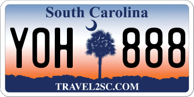SC license plate YOH888