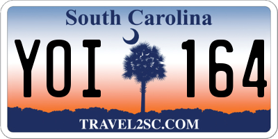 SC license plate YOI164