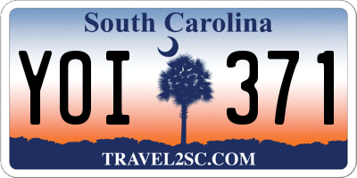 SC license plate YOI371