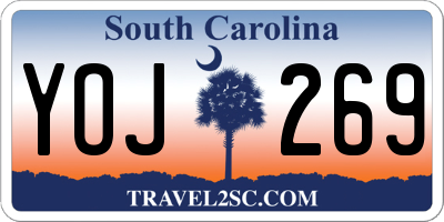 SC license plate YOJ269