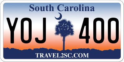 SC license plate YOJ400