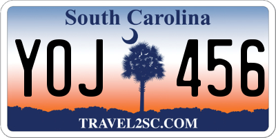 SC license plate YOJ456