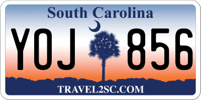 SC license plate YOJ856