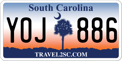 SC license plate YOJ886