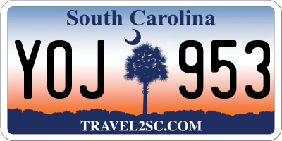 SC license plate YOJ953