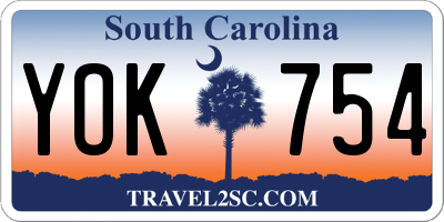 SC license plate YOK754