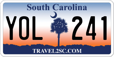 SC license plate YOL241