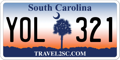 SC license plate YOL321