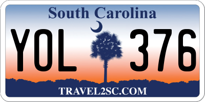 SC license plate YOL376