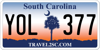 SC license plate YOL377