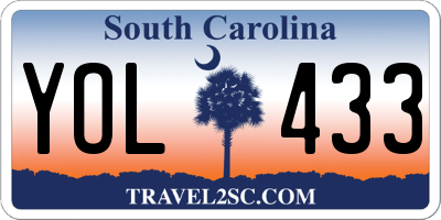 SC license plate YOL433