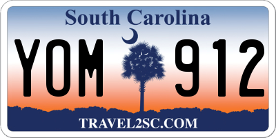 SC license plate YOM912
