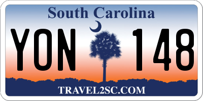 SC license plate YON148