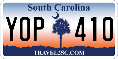 SC license plate YOP410