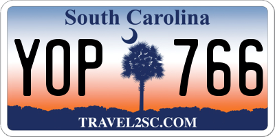 SC license plate YOP766