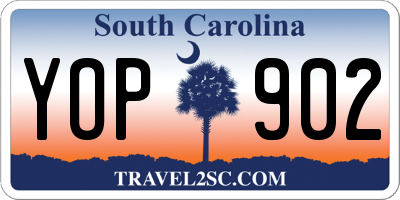 SC license plate YOP902