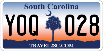 SC license plate YOQ028