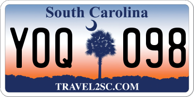 SC license plate YOQ098