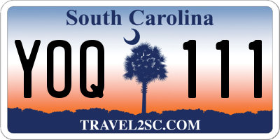 SC license plate YOQ111