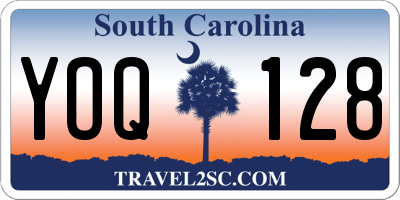 SC license plate YOQ128
