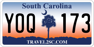SC license plate YOQ173