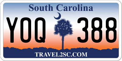 SC license plate YOQ388