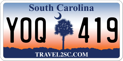 SC license plate YOQ419