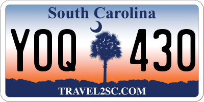 SC license plate YOQ430