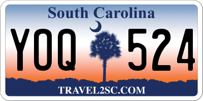 SC license plate YOQ524